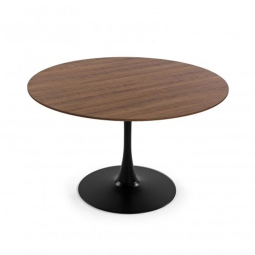 TAVOLO NATURALE 120 CM   BASE NERA 120X120H73CM