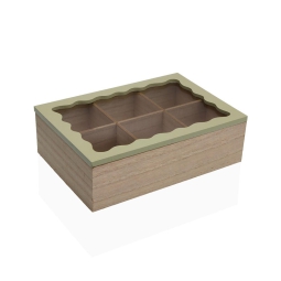 SCATOLA TE LEGNO BIANCO  ONDULATO 16X20H5CM