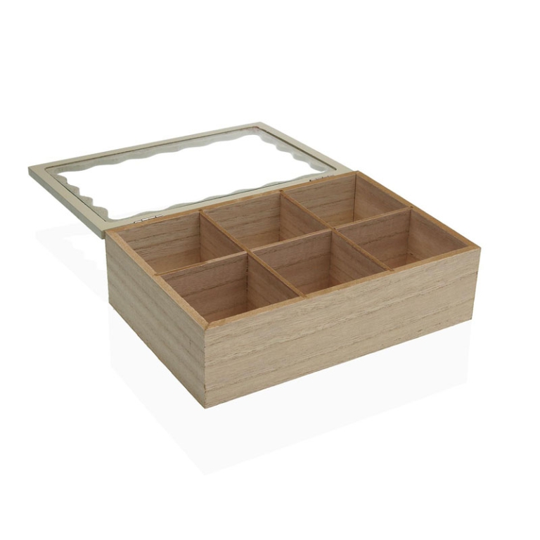 SCATOLA TE LEGNO BIANCO  ONDULATO 16X20H5CM 2