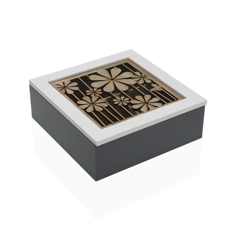 SCATOLA DA TE FIORI      20X20H7CM