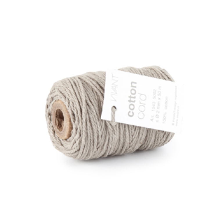 NASTRO CORDONCINO 2MMX50MT COTTON GRIGIO TOPO