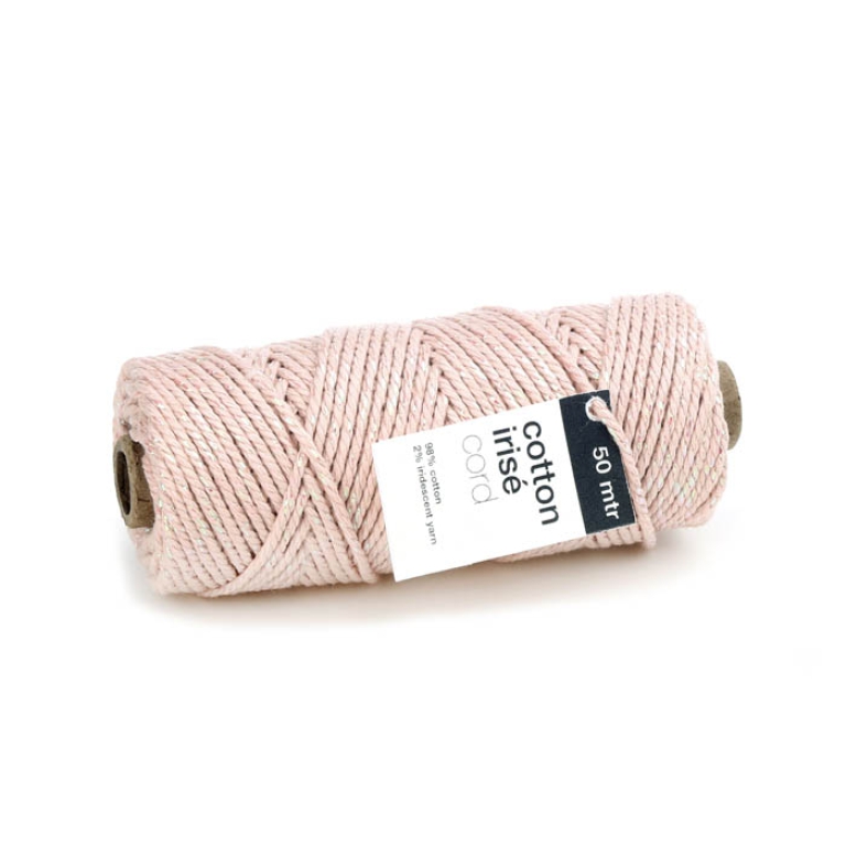 NASTRO CORDONCINO 3MMX50MT COTTON IRISÈ ROSA