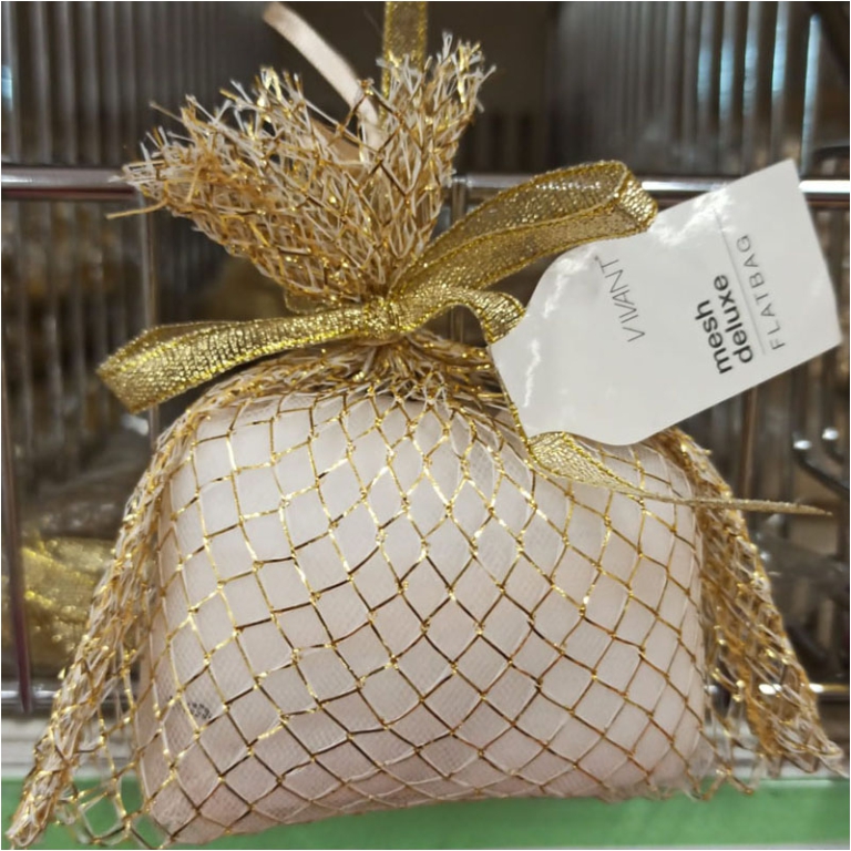 SACCHETTO RETE 10PZ ORO  FORMATO CM9H12CM MESH DELUXE 2