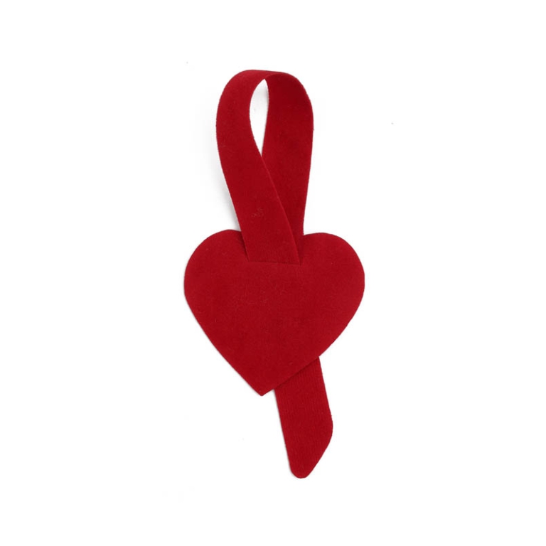 DECORO VELLUTO 6PZ       CUORE ROSSO