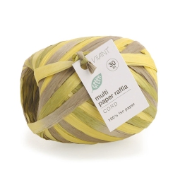 NASTRO RAFIA 30MMX5MT    GIALLO MULTICOLOR