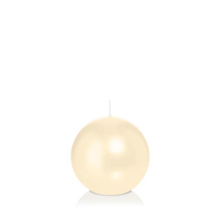 CANDELA SFERA D7CM AVORIO CON CELLOPHANE