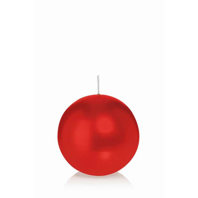 CANDELA SFERA D8CM ROSSA  CON CELLOPHANE