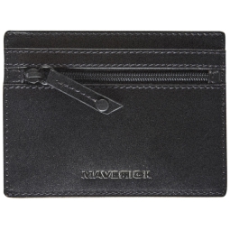 PORTAFOGLIO SINGOLO ZIP RFID ALL BLACK MAVERICK