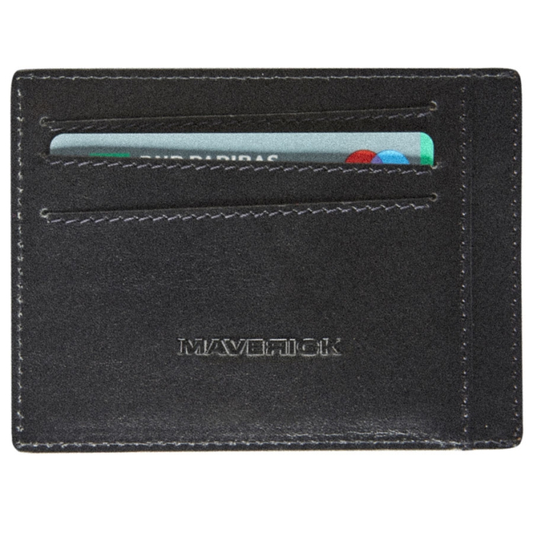 PORTAFOGLIO SINGOLO ZIP RFID ALL BLACK MAVERICK 2