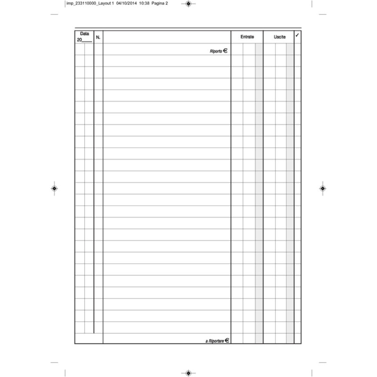 REGISTRO LIBRO CASSA 17X24 ENTRATE-USCITE 96PAGINE 2