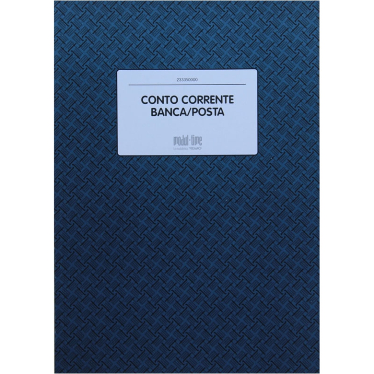 REGISTRO CONTO CORRENTE BANCA/POSTA 24X17CM 96 PAGINE