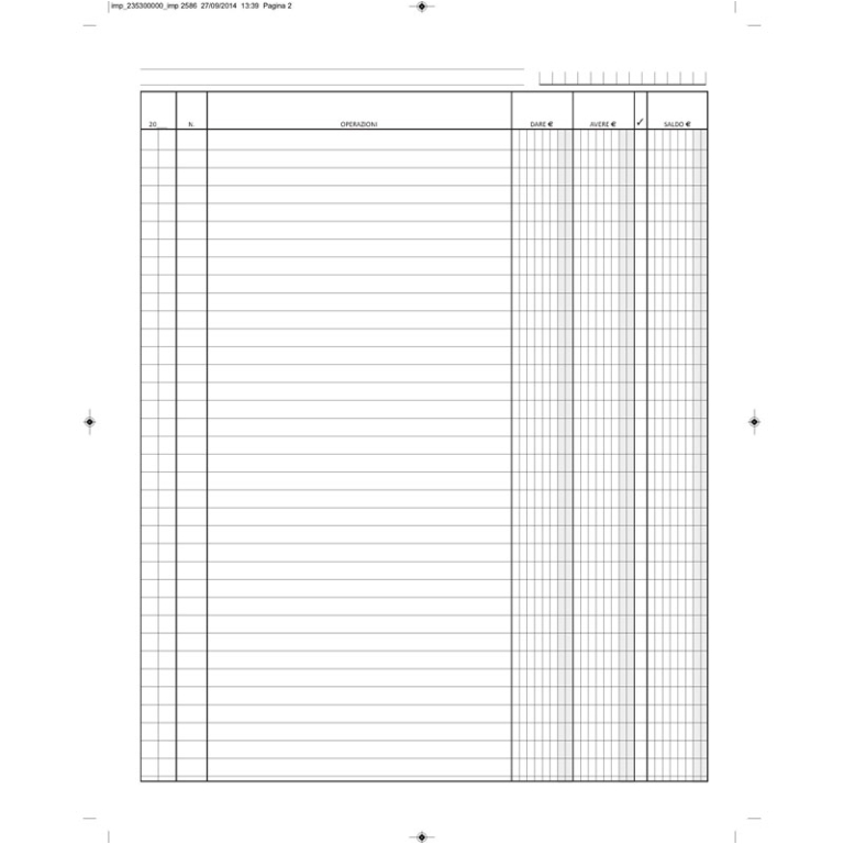 REGISTRO DARE/AVERE/SALDO 96PAGINE