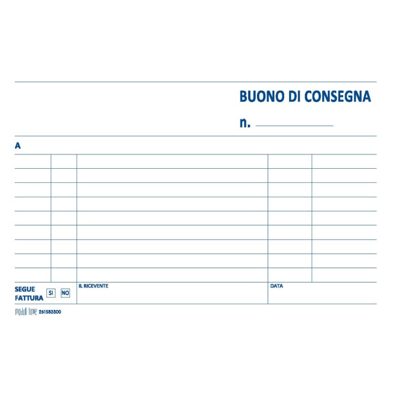 BUONO CONSEGNA 10X17CM   3 COPIE 5PZ 2