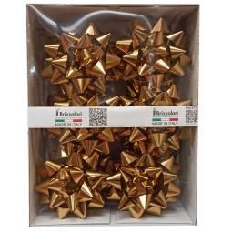 COCCARDE METALLIZZATO MAXI 19MM DIAM.9CM 12PZ ORO
