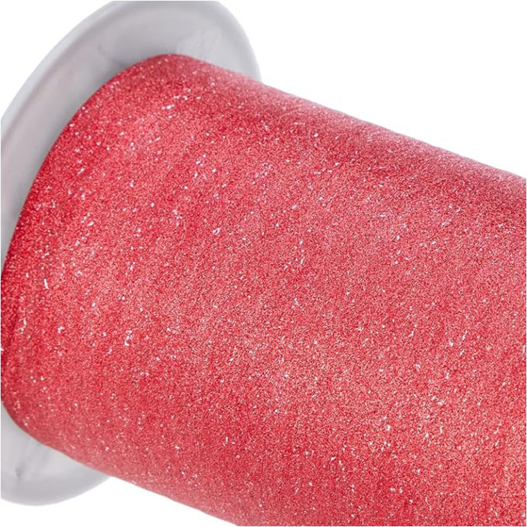 NASTRO 10MMX50MT GLITTER ROSSO 2