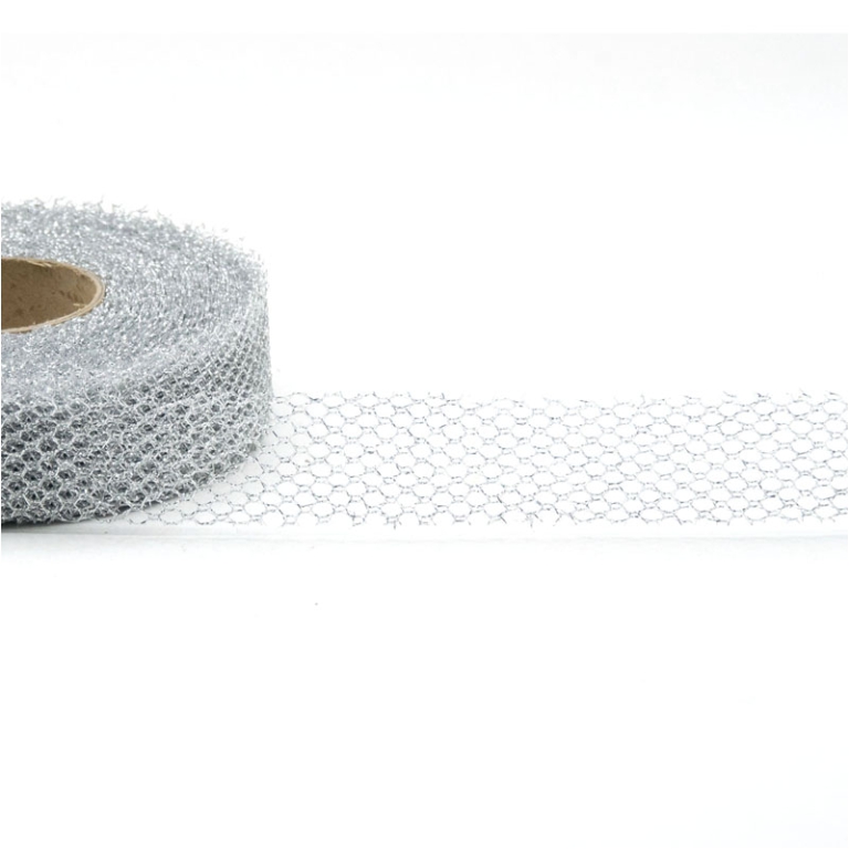 NASTRO RETINA LUREX 25MMX20MT ARGENTO