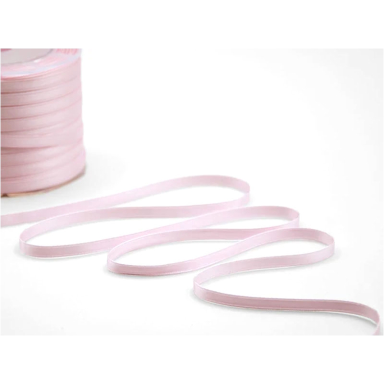 NASTRO DOPPIO RASO 6MMX100MT ROSA BABY