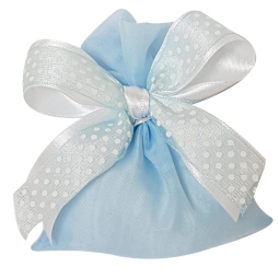 SACCHETT0 MANAUS ORGANZA  LIN.10PZ 10X12CM CELESTE