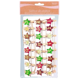 MOLLETTE AVVENTO 24PZ    3XH5CM COLORI ASSORTITI