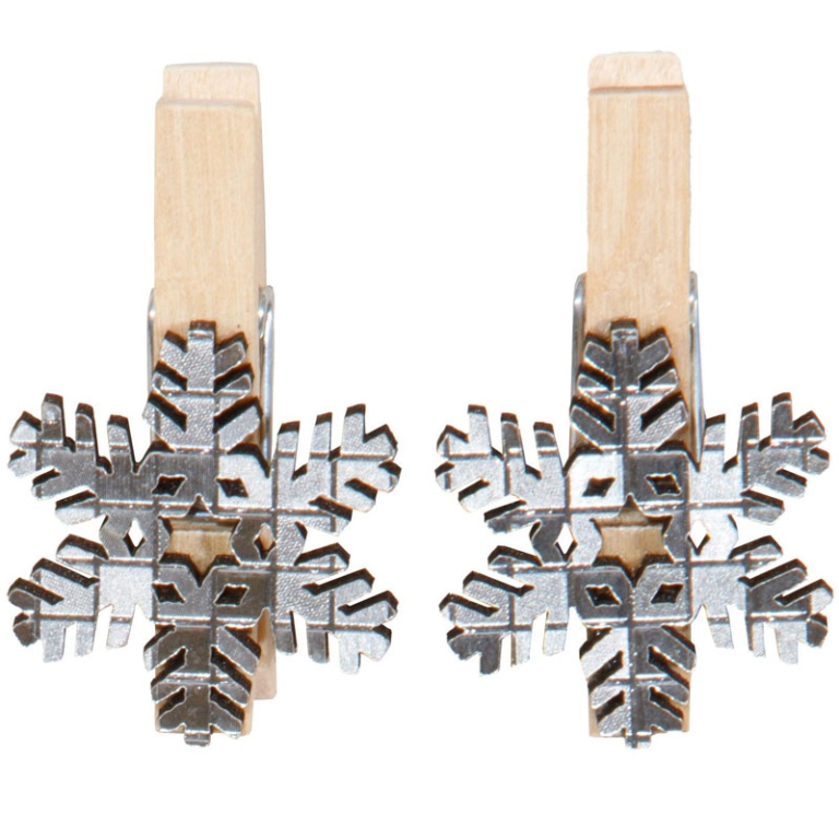 MOLLETTE H3CM DECORO FIOCCO DI NEVE 6PZ ARGENTO