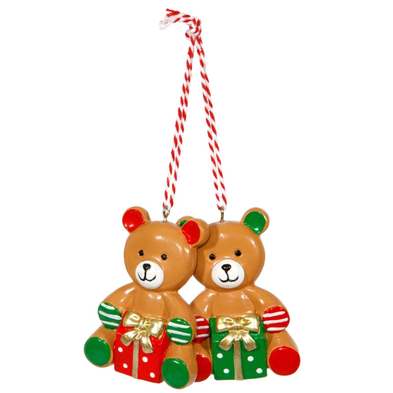 DECORO ORSETTO 5,5XH7,5CM 2 PEZZI DA APPENDERE