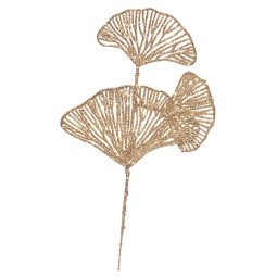 RAMO FOGLIA GINKO H36CM  GLITTER RAME