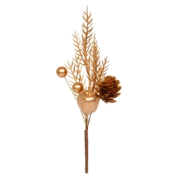 PICK PINO CON BACCHE H23CM DETTAGLI ORO 12PZ