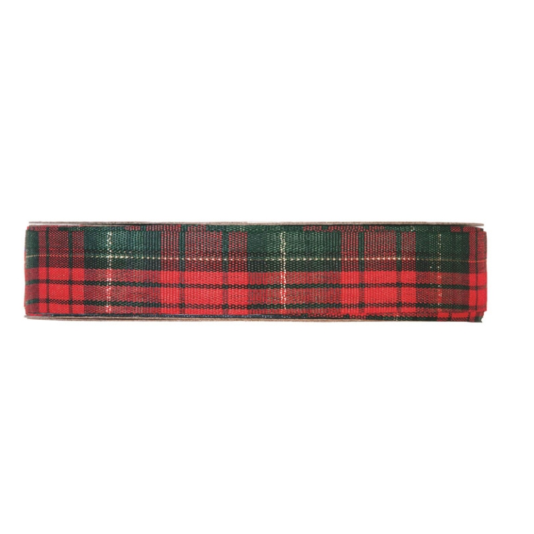 NASTRO TESSUTO 25MMX45MT SCOZZESE ROSSO VERDE