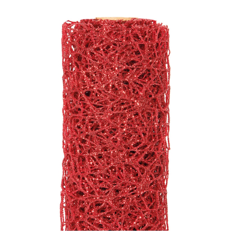 ROTOLO RETE 48CMX4,5MT   ROSSO GLITTER