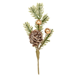 PICK PIGNE E BACCHE 12PZ  H15CM ORO