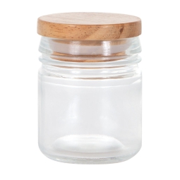 VASETTO VETRO D6,4H7,2CM TAPPO LEGNO 90ML