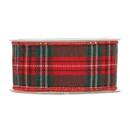 NASTRO TESSUTO 40MMX10MT SCOZZESE ROSSO VERDE