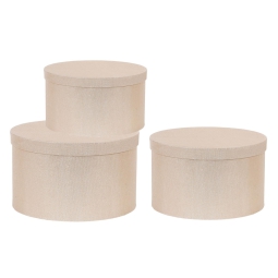 SCATOLE MATRIOSKA SET 3PZ TONDA ORO D26XH14CM