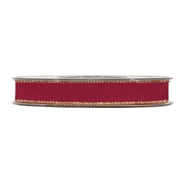 NASTRO GROS GRAIN 15MMX20MT ROSSO BORDATO ORO