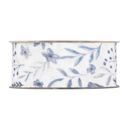 NASTRO GREEKSAND MM40X20 MT BIANCO FIORI AZZURRI