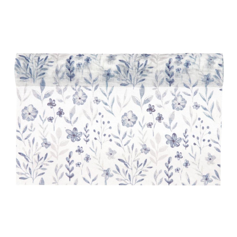 RUNNER GREEKSAND CM45X5MT BIANCO FIORI AZZURRI