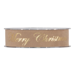 NASTRO TESSUTO 25MMX10MT CIPRIA MERRY XMAS ORO