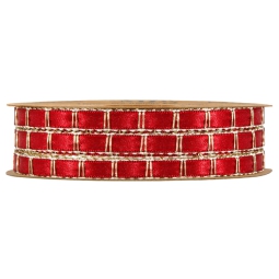 NASTRO TESSUTO 7MMX10MT JADE ROSSO DETTAGLI ORO