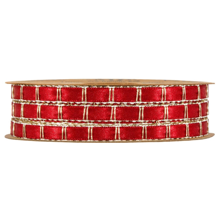 NASTRO TESSUTO 7MMX10MT JADE ROSSO DETTAGLI ORO