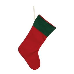 CALZA BEFANA H34CM ROSSA E VERDE IN TESSUTO