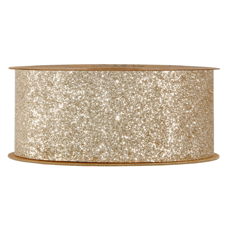 NASTRO TESSUTO 40MMX10MT GLITTER CHAMPAGNE