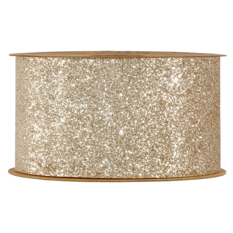 NASTRO TESSUTO 63MMX10MT GLITTER CHAMPAGNE