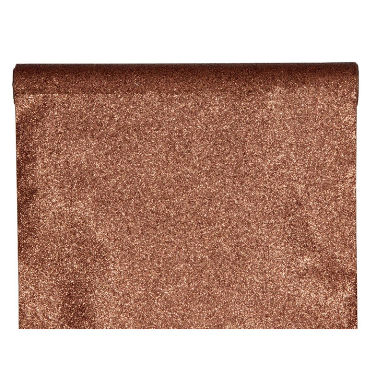 RUNNER TESSUTO 28CMX2,5MT GLITTER RAME