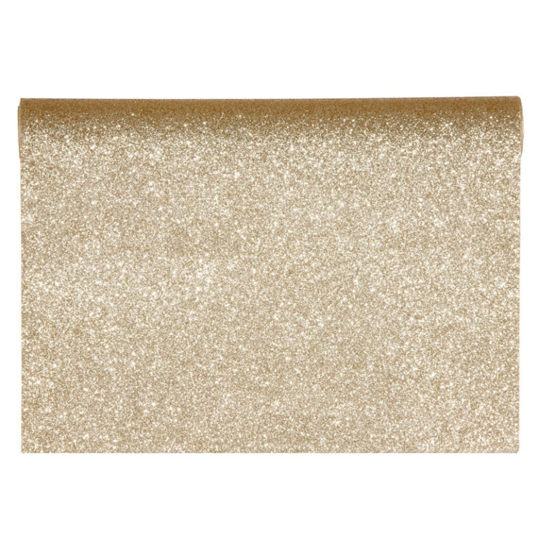 RUNNER TESSUTO 28CMX2,5MT GLITTER CHAMPAGNE