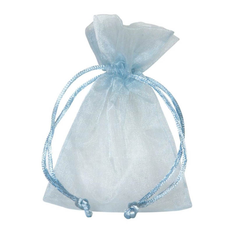 SACCHETTO ORGANZA AZZURRO 7,5X10CM 10PZ