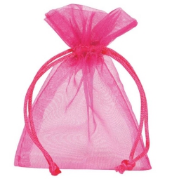 SACCHETTO ORGANZA FUCSIA FLUO 9X12CM 10PZ