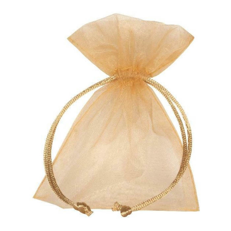 SACCHETTO ORGANZA ORO 12X17CM 10PZ