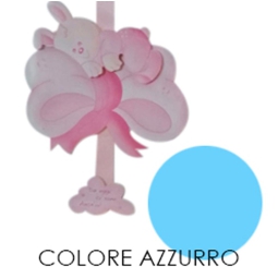 COCCARDA NASCITA CONIGLIO NANNA LEGNO AZZURRO 17X33H