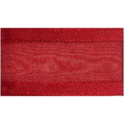 NASTRO ORGANZA 38MMX25MT BORDATO RASO ROSSO 042