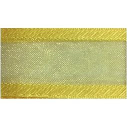 NASTRO ORGANZA 38MMX25MT BORDATO RASO GIALLO 118
